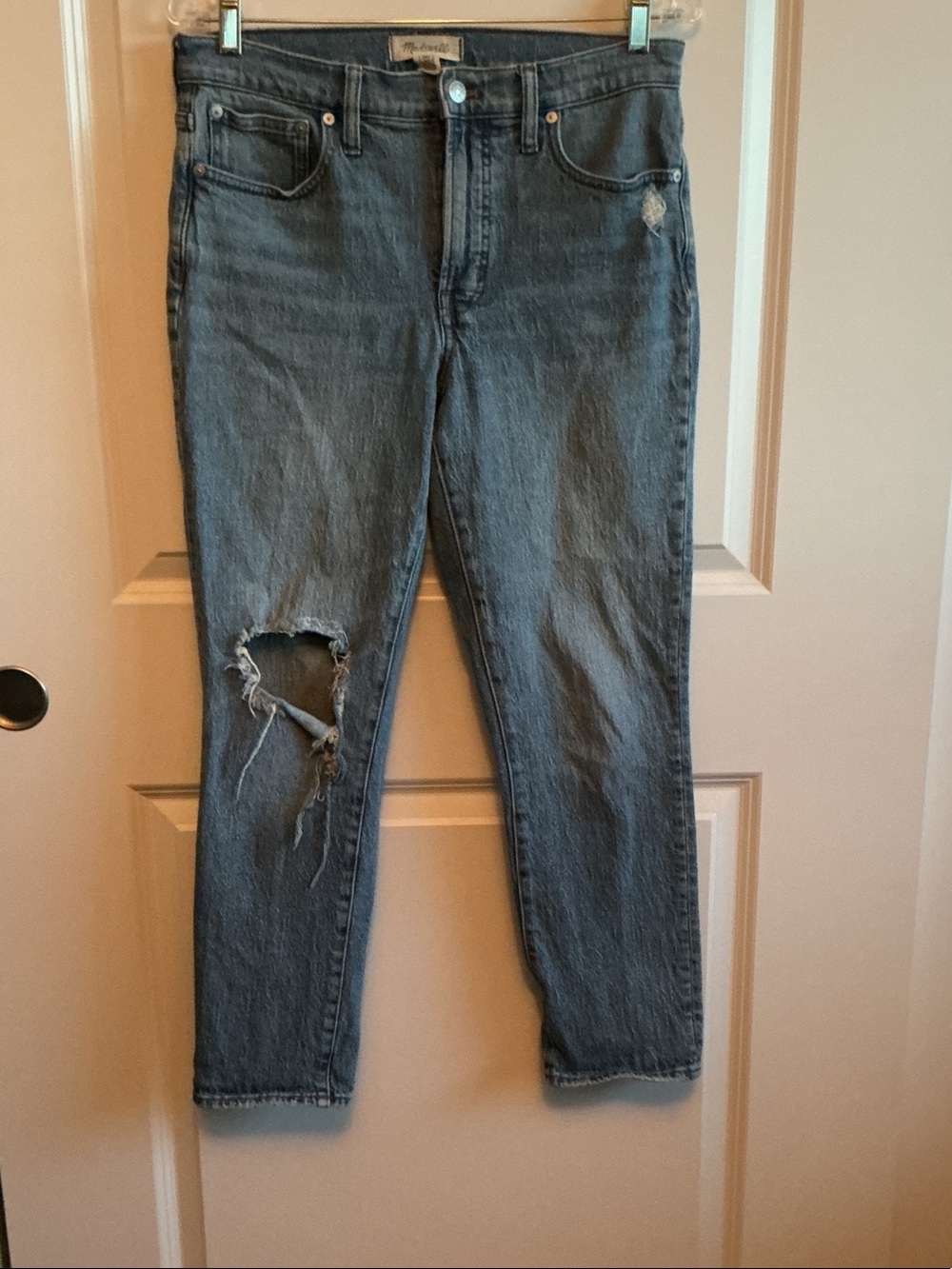 Madewell Distressed Cropped Blue Jeans
